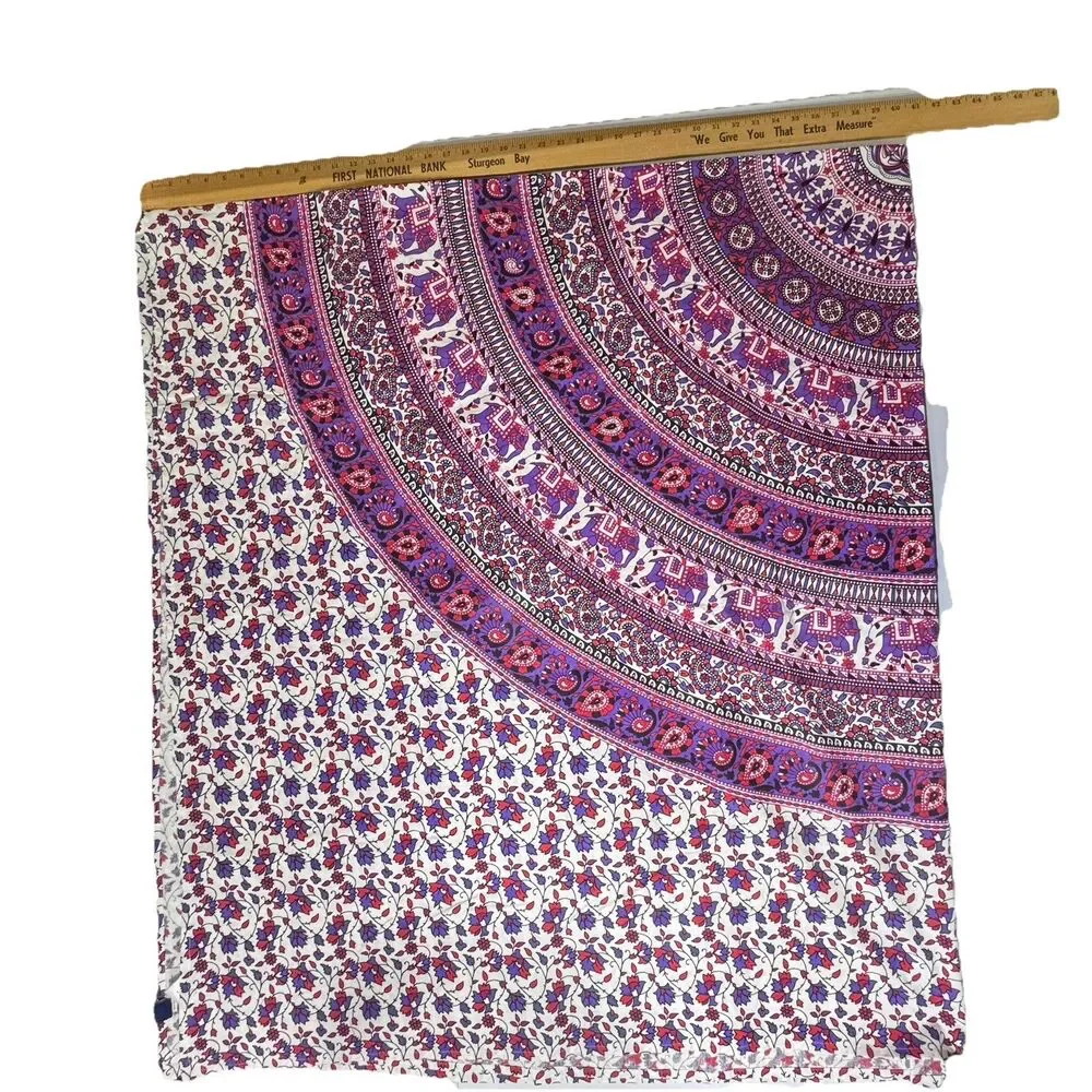 Pottery Barn Boho Floral Mandala Elephant Tapestry Curtain Valance  80”x90”